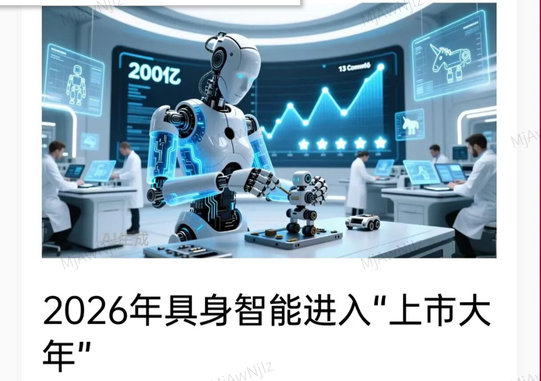 超20家IPO倒计时！2026年具身智能进入“上市大年”